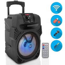 Pyle Portable Bluetooth Speaker System with Flashing Party Lights Open Box 