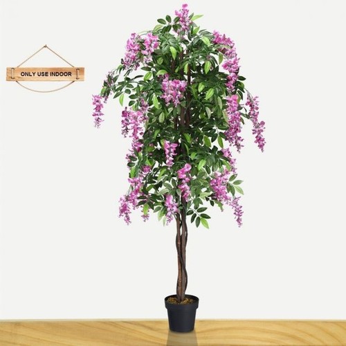 Árbol artificial de ficus de 180 cm de plantas sintéticas para decoración de sala de estar oficina exterior Reino Unido - Imagen 10 de 10