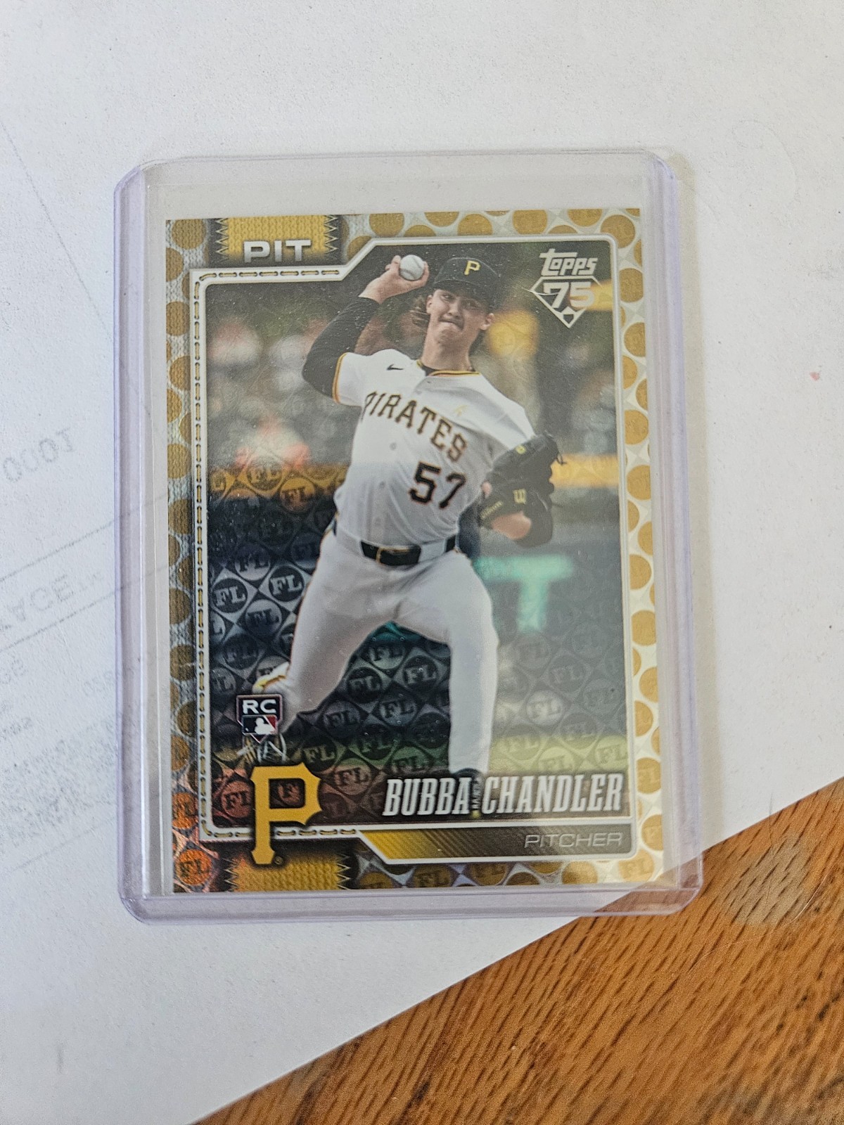 2026 Topps Series 1 Bubba Chandler Spring Training Gold /50 RC Pirates #283