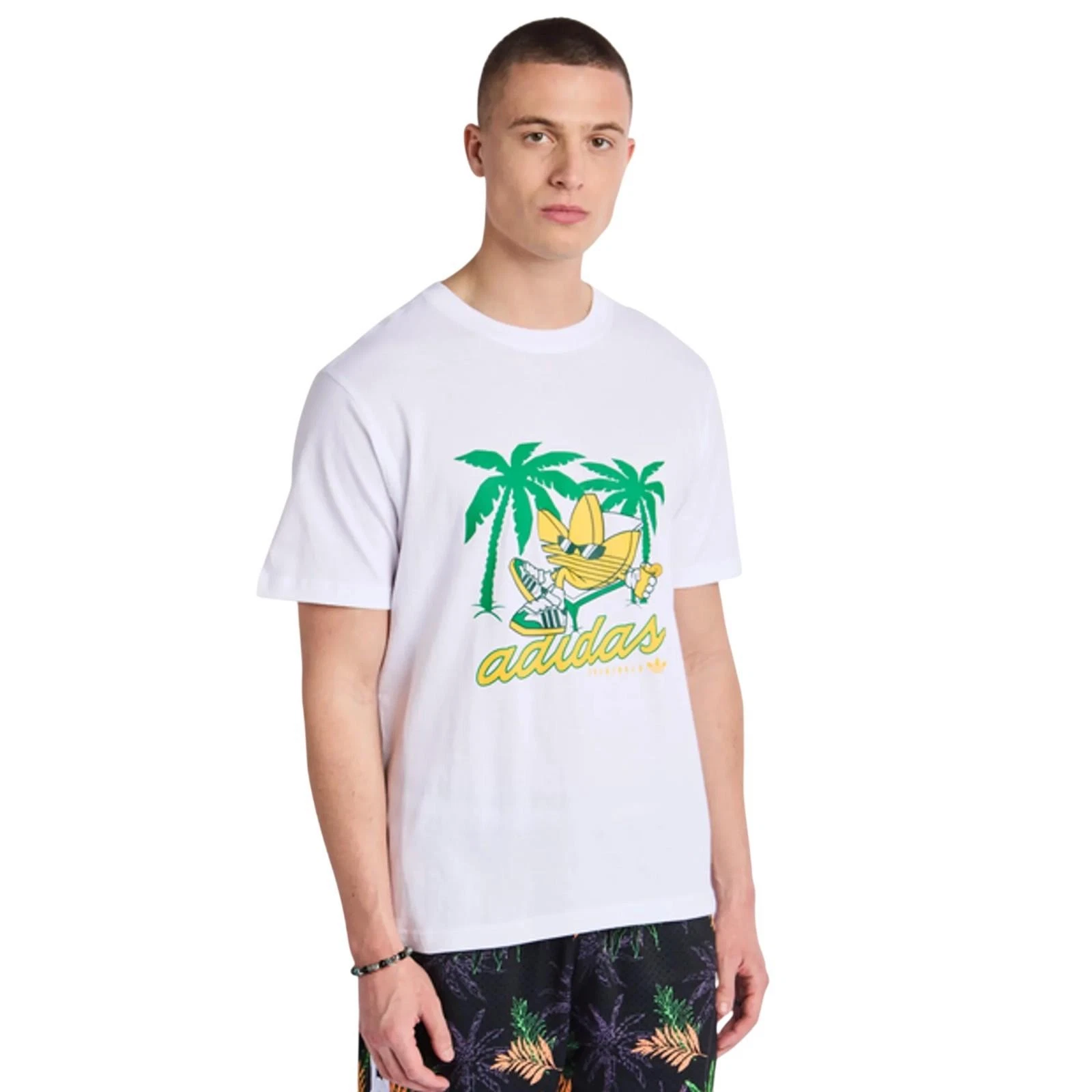 adidas Originals Trefoil Beach T Shirt - White - Crew Neck Summer Beach Holiday