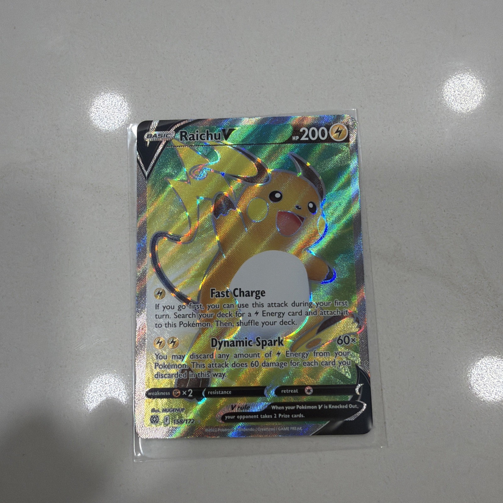 Pokémon Card Swsh09 Brilliant Stars Holo Raichu v 158/172 Full Art NM Condition
