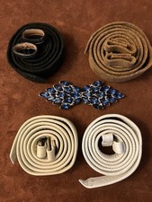 Antique Blue Rhinestone Buckle And Belt Lot