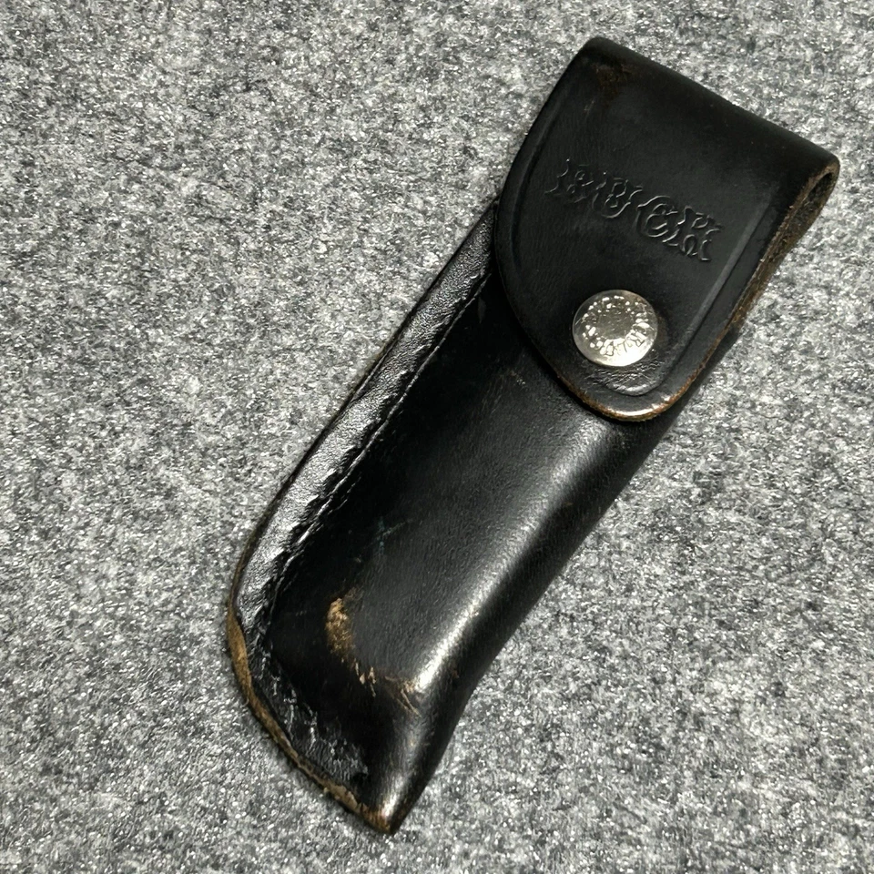 Buck Knife 110 Hunting Lock Blade Pocket C With Leather Sheath Vintage USA  Made - Image 2 of 4