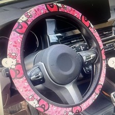Hello Kitty Sanrio Fabric Steering Wheel Cover Pink