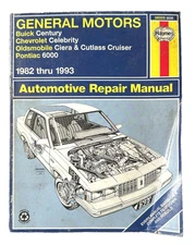 Haynes 1982-1990 GM Cars Century Celebrity Ciera Cutlass 6000 Repair Manual 829