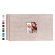 Small Photo Album 4x6 100 Photos Linen Cover Picture Book with Horizontal Poc...