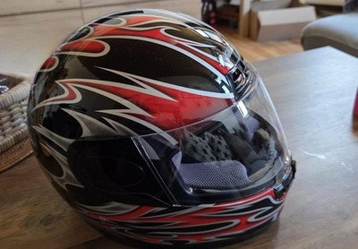 Motorradhelm Probiker, Größe S, Schwarz-rot, wie neu