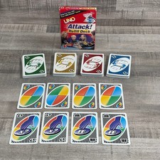 Vintage Mattel UNO Attack Refill Deck 112 Game Replacement Cards 2002 - COMPLETE