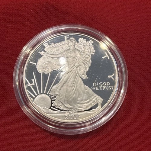 2005-W Proof American Silver Eagle Dollar $1 Box & COA US Mint Bullion OGP