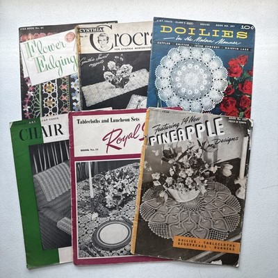 Vintage Mixed Lot Of 6 Crochet And Knitting Pattern Books