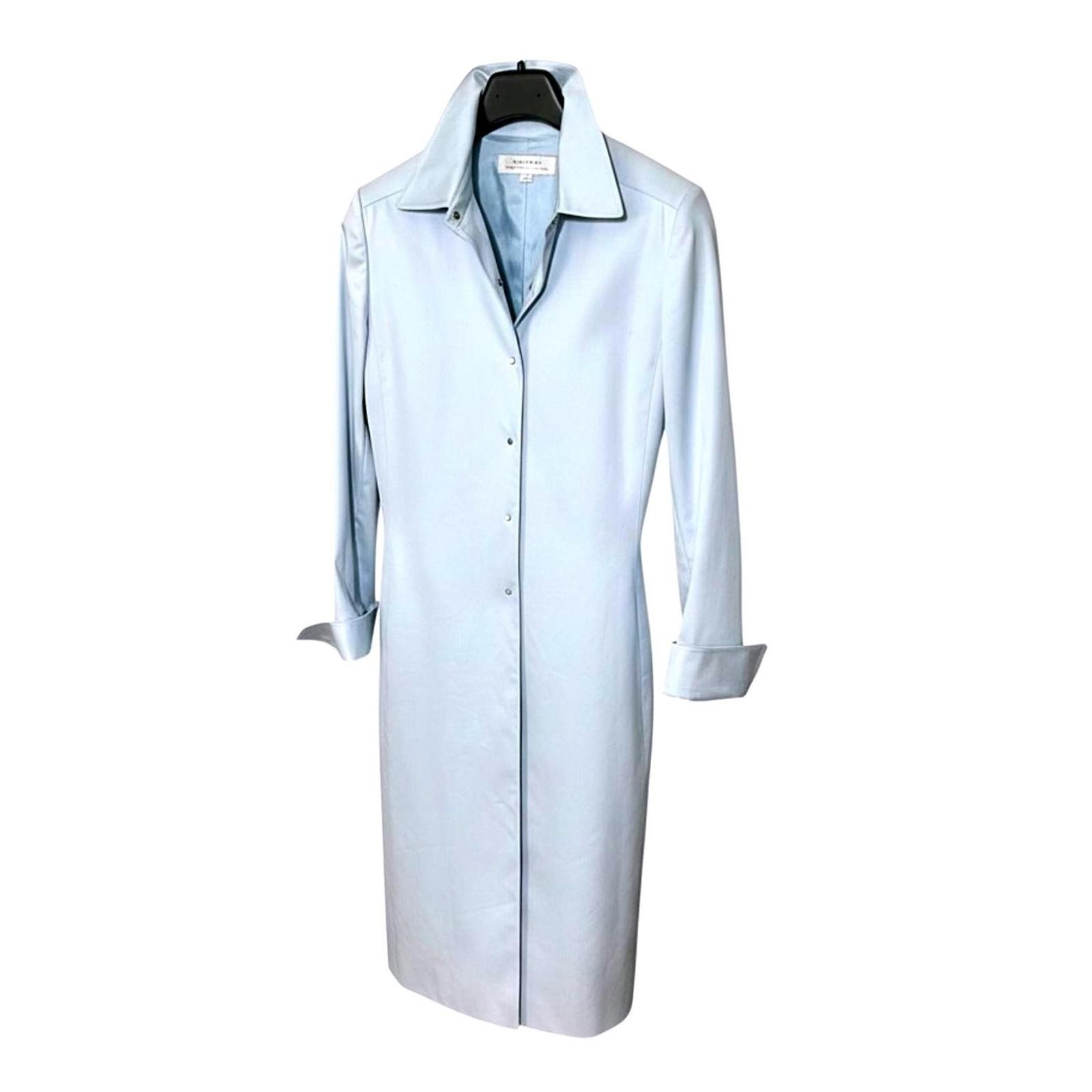 TAHARI Womens (10) Soft Mint Green Snap-Closure Cotton Blend Trench Coat- Lined