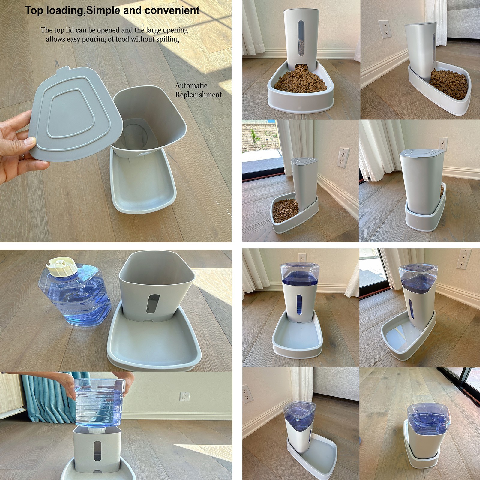 Automatic Dog Cat Feeder and  Water Dispenser Dog Cat Food Bowl and Water Bowl