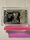 Apmex 1 oz Silver Bullion Bar One Dollar Note Design .999 Fine Silver