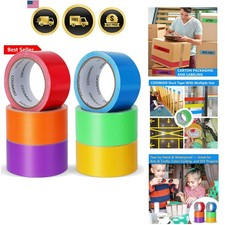 6-Pack Rainbow Colored Duct Tape 15 Yards x 2 Inch Heavy Duty, No Residue, Te...
