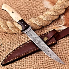 Custom Hand Made Forged Damascus Steel Kitchen Fillet Chef Knife  HH 206