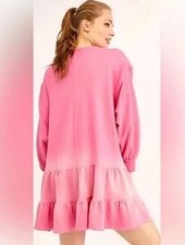 Free People We The Sunny Oversized Sweater Dress Tunic Pink 