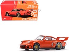 SINGER DLS TURBO STUDY ORANGE 1/64 DIECAST MODEL CAR BY POP RACE PR640131