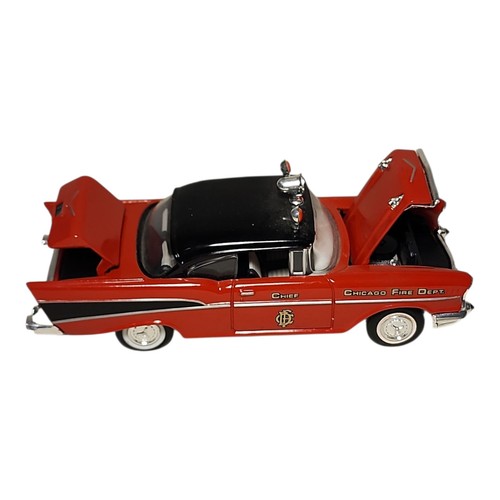 Corgi Chevrolet Bel Air Chicago Fire Chief 1:43 Diecast Car Toy Red Black - Picture 7 of 9