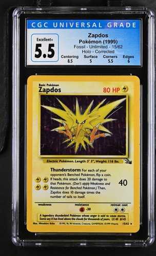 Zapdos (Unlimited) graded CGC 5.5 for sale on eBay
