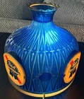 Vintage Pabst Blue Ribbon Beer Hanging Swag Lamp – Blue Plastic Crystal Shade –