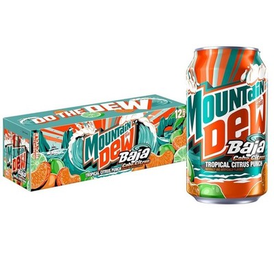 Mountain Dew Baja Blast Cabo Citrus, 12 fl oz 12 Pack Cans-free shipping