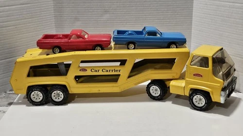 Vintage 1974 Tonka Car Carrier w/ Original Ford Ranchero Cars No 2845