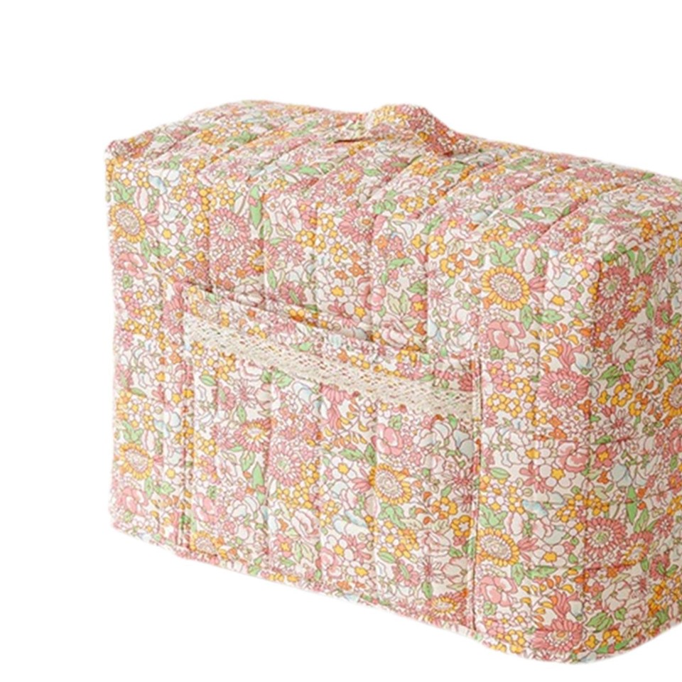 Floral Sewing Machine Cover Portable Handle Dustproof Convenient with