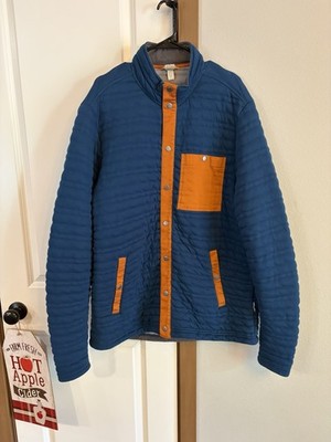 Duluth Trading Men s Flintlock Full Snap  Quilted Blue Oversized Jacket SZ Large