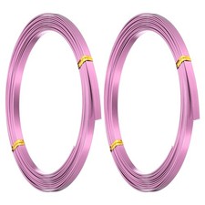 18 Gauge 5mm Wide Flat Wire, 10Ft 2 Roll Bendable Flat Bezel Wire, Pink
