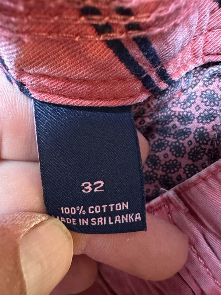 男式 Cremieux 红色棉高尔夫连衣裙平前 4 口袋斜纹布短 32 — 第 2/4 张图片