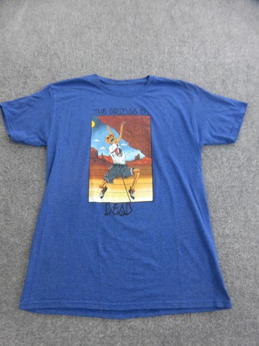 Vtg Grateful Dead Dirtbag Is Dead Shirt Mens Large Blue Climbing Skeleton Tee