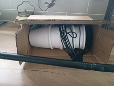 Pole 42.5 inches long with four planters and metal cage for the planters to sit