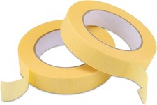 Yellow Painters Tapes 1 inch x 55 Yards x 2 Rolls, Auto Body Masking Tape for