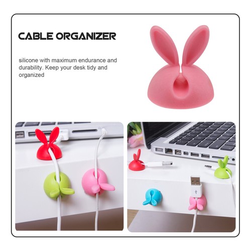 4 Pcs Silicone Line Card Cord Fasteners Cable Holders for Cords Desk - Photo 10/12
