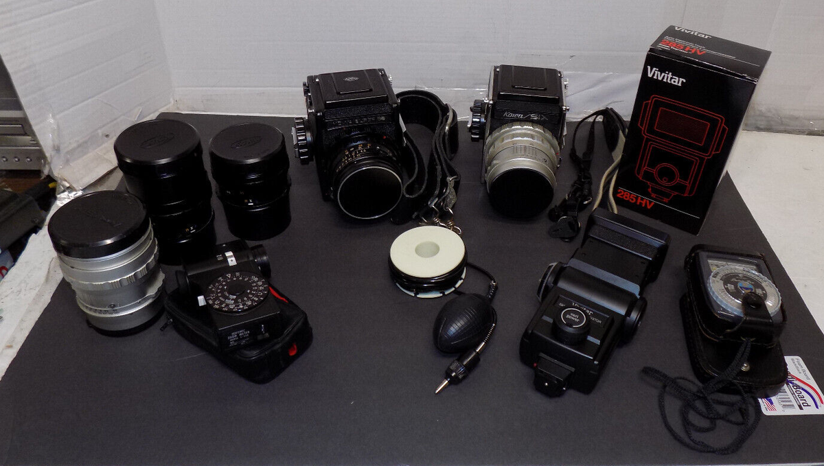 Kowa Super 66 and Kowa Six 120 Film SLR Cameras w/ Lenses Bag and