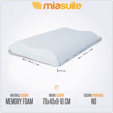 CUSCINO GUANCIALE CERVICALE MEMORY FOAM CON SAGOMA RILASSANTE ANATOMICO IGENICO