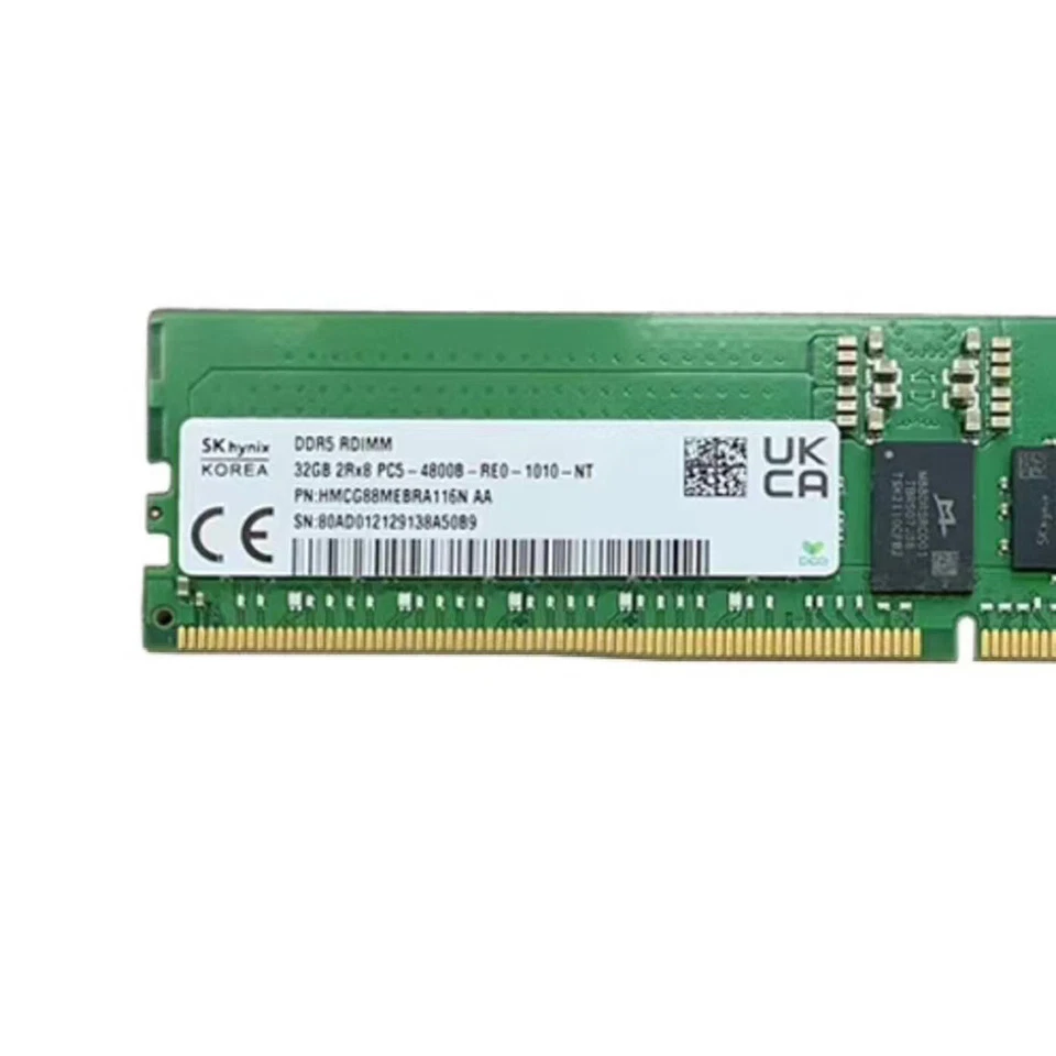 SKHynix 32GB DDR5 4800MHz PC5-38400 ECC Registered RDIMM Memory Ram HMCG88MEBRA - Image 2 of 4