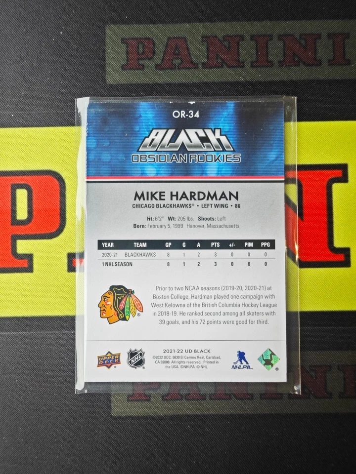 2021-22 Upper Deck Black Hockey Obsidian Rookies Mike Hardman /349 - Image 2 of 2