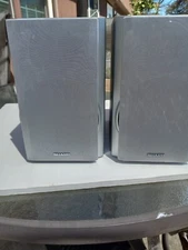 Sharp Speakers, Silver, Removable Fronts, Approx 10" X 10", CP-HP500, Good condi