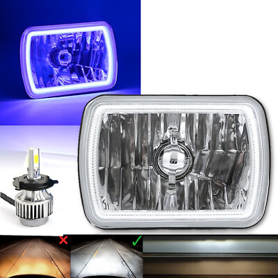7X6 Purple SMD Halo Glass Metal Headlight 24w White LED Light Bulb