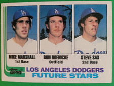 1982 Topps Dodgers Future Stars; Steve Sax, Mike Marshall, Ron Roenicke EX+