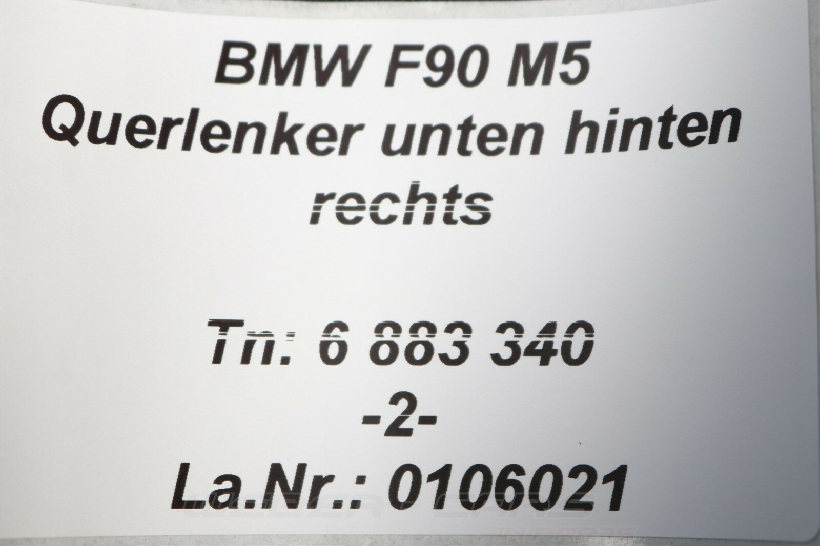 6883340 Arm With Rubber Bearing Rear Hr New OEM BMW M5 F90 M8 F91  