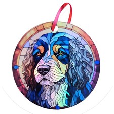 Barbet Blue with Brown Ring Holographic Ornament