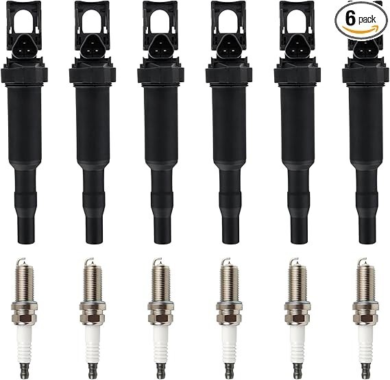 BMW Ignition Coil Pack and Double Iridium Platinum Spark Plugs Set A3