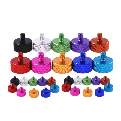 UNC 6#-32*5 Aluminium Alloy Flat Knurled Thumb Screws for PC Computer Case Bolts - Picture 4 of 7