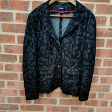 Gerry Weber Grey Black Animal Print Jersey Jacket Size Uk 16 D 42 Fr 44