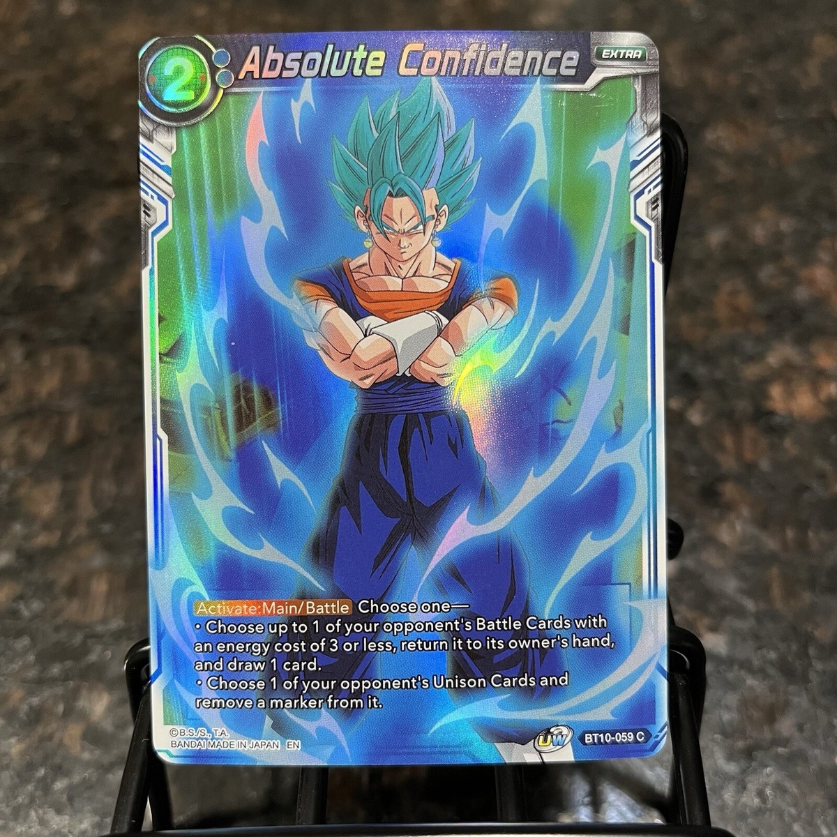 dragon ball super card game blue vegito SSB Vegito Absolute Confidence 1st Edition Foil Dragon Ball Super Card Game