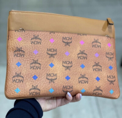 MCM Coated Canvas Rainbow Spectrum Visetos Flat Crossbody Purse