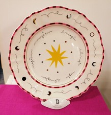 BITOSSI HOME, piatto piano in porcellana con intarsi in oro, modello STELLA