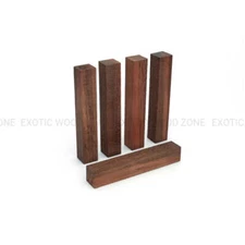 5 Pcs, Goncalo Alves Pen Blank 3/4x 3/4x 5- Woodturning Craft- Free US Shipping